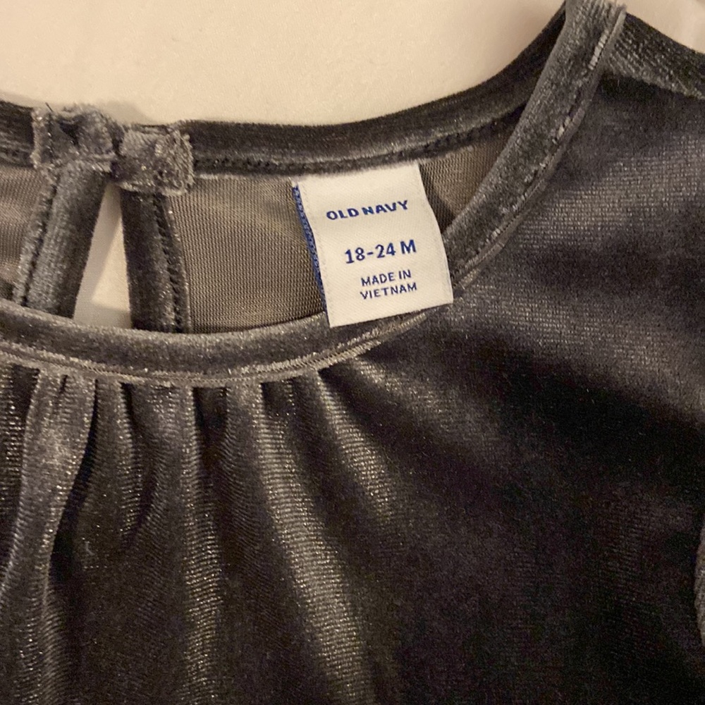NWT Old Navy Gray Soft Velvet Dress - Picture 2 of 5